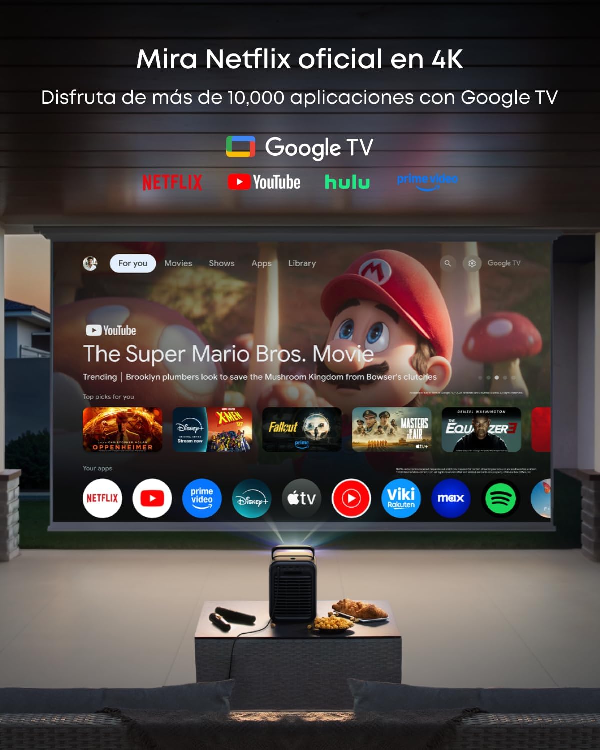 Nebula Proyector X1 4K Triple Láser, 3500 lúmenes ANSI, Contraste 56000:1, Sonido 40W, Zoom óptico, IA, Dolby Vision, Pantalla 300", Gimbal Interno, GTV, portátil